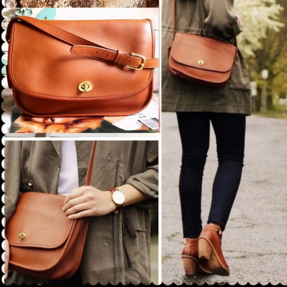 VINTAGE COACH BRITISH TAN CROSSBODY CLASSIC CITY BAG 9790 - Picture 14 of 17